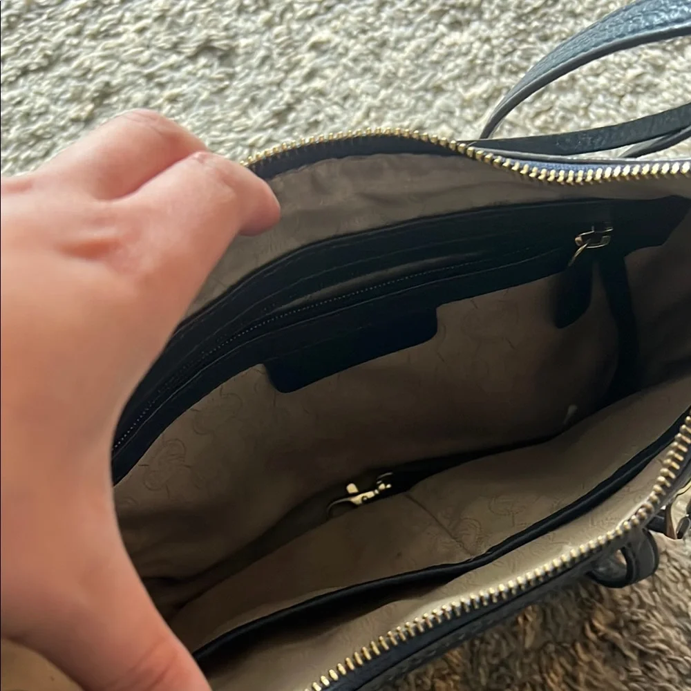 Michael Kors navy Leather Hobo with Gold Hardware